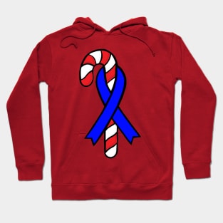 Candy cane awareness ribbon (Blue) Hoodie